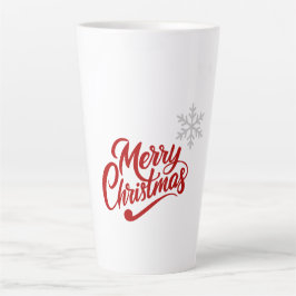 メリークリスマスタイポグラフィ カフェラテマグ