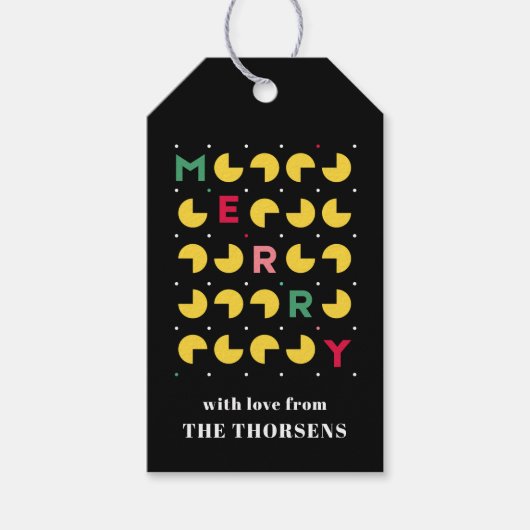 メリークリスマスタイポグラフィ ギフトタグ (正面)