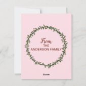 メリークリスマスタイポグラフィ&クリスマスオーナメント シーズンカード (裏面)