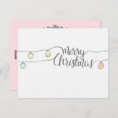 メリークリスマスタイポグラフィ&クリスマスオーナメント シーズンカード (正面/裏面)