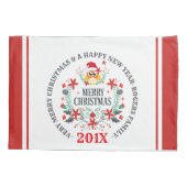 メリークリスマスタイポグラフィ&クリスマスフクロウリース 枕カバー (裏面)