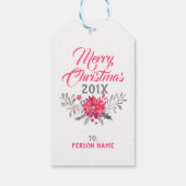 メリークリスマスタイポグラフィ&クリスマスブーケ ギフトタグ (裏面)