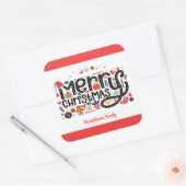 メリークリスマスタイポグラフィ スクエアシール (封筒)