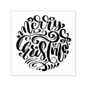 メリークリスマスタイポグラフィ セルフインキングスタンプ (デザイン)