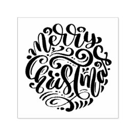 メリークリスマスタイポグラフィ セルフインキングスタンプ