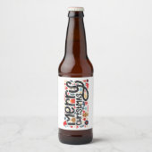 メリークリスマスタイポグラフィ ビールラベル (正面)