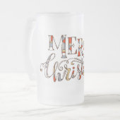 メリークリスマスタイポグラフィ フロストグラスビールジョッキ (正面左)