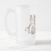 メリークリスマスタイポグラフィ フロストグラスビールジョッキ (左)