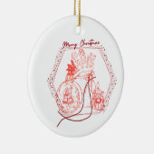 メリークリスマスタイポグラフィ ユニーク セラミックオーナメント (右)