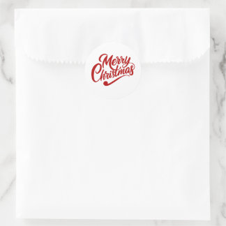 メリークリスマスタイポグラフィ ラウンドシール