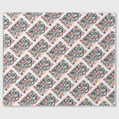 メリークリスマスタイポグラフィ ラッピングペーパー (フラット)