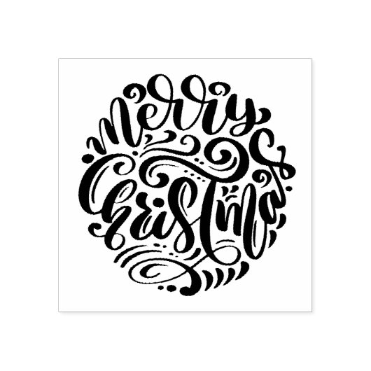 メリークリスマスタイポグラフィ ラバースタンプ (インプリント)