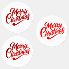メリークリスマスタイポグラフィ ラベル