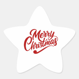 メリークリスマスタイポグラフィ 星シール