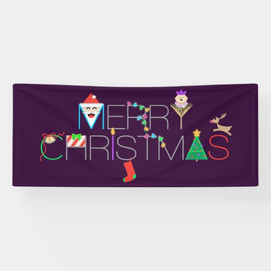 メリークリスマスタイポグラフィ 横断幕 (横)
