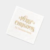 メリークリスマスタイポグラフィ#11家族名 箔ナプキン (左)