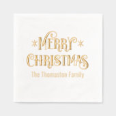 メリークリスマスタイポグラフィ#11家族名 箔ナプキン (正面)