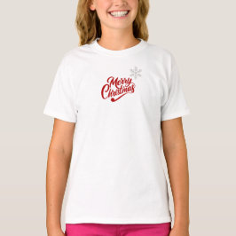 メリークリスマスタイポグラフィ Tシャツ