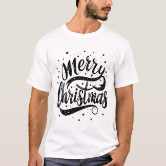 メリークリスマスタイポグラフィ Tシャツ