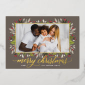 メリークリスマスタウペ金ゴールドエレガント脚本 箔シーズンカード (正面)