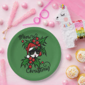 メリークリスマスタキシード猫 ペーパープレート (パーティー)