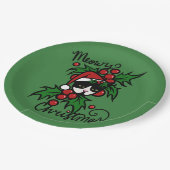 メリークリスマスタキシード猫 ペーパープレート (アングル)
