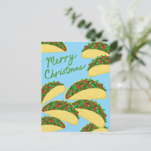 メリークリスマスタコアバランシェおいしい休日 ポストカード (スタンド正面)