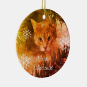 メリークリスマスタブビーキャットスノーフレーク セラミックオーナメント (右)