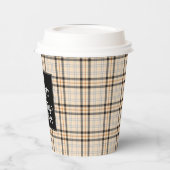 メリークリスマスタンプレイドパターンホリデイ 紙コップ (左)