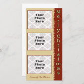 メリークリスマスタン/レッド3写真4x8 シーズンカード (正面/裏面)