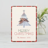 メリークリスマスタータンチェックのプレイド写真 シーズンカード (スタンド正面)