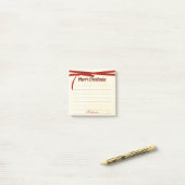 メリークリスマスタータンチェックパターンタイポグラフィ ポストイット (デスク上)