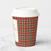 メリークリスマスタータンチェックプレイドカスタム 紙コップ (左)