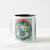 メリークリスマスタートルグリーティングマグカップ ツートーンマグカップ (正面左)