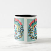 メリークリスマスタートルグリーティングマグカップ ツートーンマグカップ (中央)