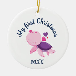 メリークリスマスタートルセラミックオーナメント セラミックオーナメント