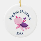 メリークリスマスタートルセラミックオーナメント セラミックオーナメント (裏面)