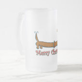 メリークリスマスダシュント フロストグラスビールジョッキ (正面左)