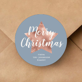 メリークリスマスダスティブルーバラ金ゴールドスター ラウンドシール