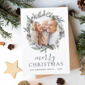 メリークリスマスダスティブルーフォトホリデー シーズンポストカード