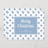 メリークリスマスダスティブルー水玉模様 ポストカード (正面/裏面)