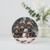 メリークリスマスダックスシャンドドッグス雪だるま シーズンカード (スタンド正面)