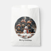 メリークリスマスダックスシャンドドッグス雪だるま フェイバーバッグ (正面)