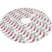 メリークリスマスダックスシュントのクリスマスツリースカート ブラッシュドポリエステルツリースカート (アングル)