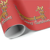 メリークリスマスダックスシュント着〔雄ジカの〕枝角 ラッピングペーパー (ロールコーナー)