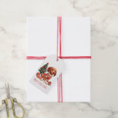 メリークリスマスダッシュント犬のホリデークッキー ギフトタグ (より糸付き)