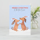 メリークリスマスダッチャンドソーセージ犬が大好き シーズンカード (スタンド正面)