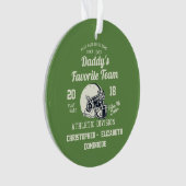 メリークリスマスダディお気に入りのズチームフットボール オーナメント (正面)