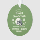 メリークリスマスダディお気に入りのズチームフットボール オーナメント (正面)