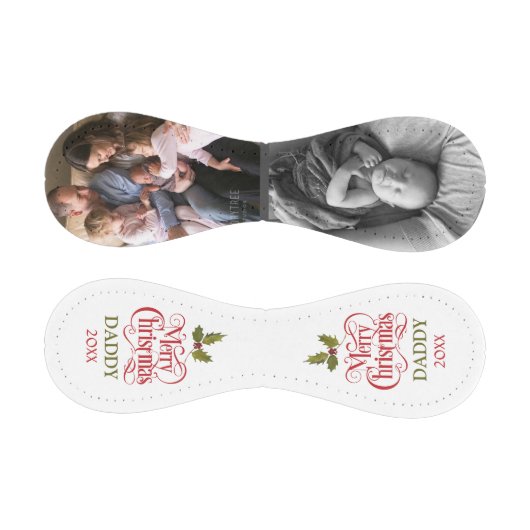 メリークリスマスダディーレッドグリーンタイポグラフィ写真 野球ボール (パネル)